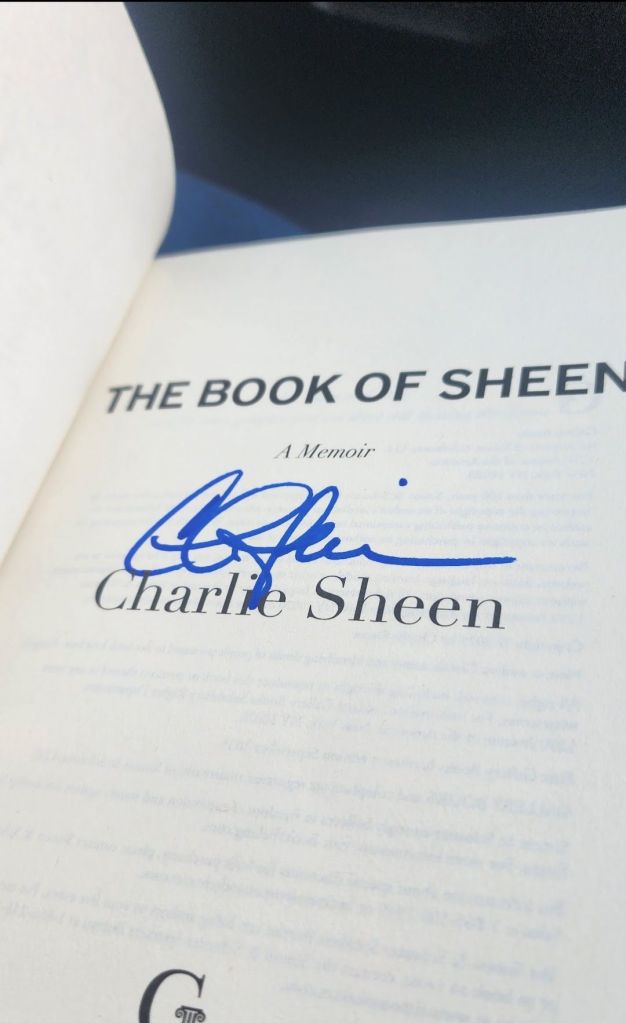 Charlie Sheen's signed copy of The Book of Sheen: A Memoir