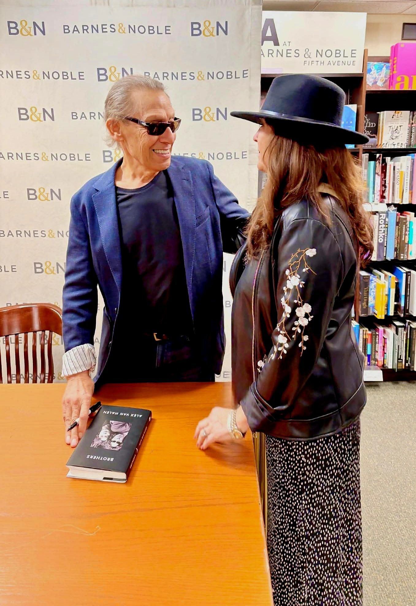 Alex Van Halen smiling during his Brothers book signing at Barnes & Noble Fifth Avenue in New York City in October 2024.